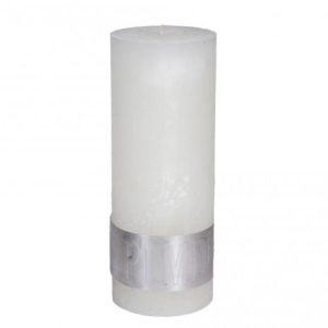 Rustic Hot White Pillar Candle 18x7cm
