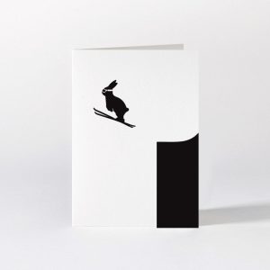 Ski Jumping Rabbit Card