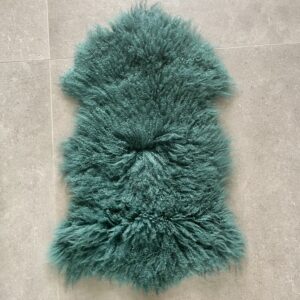Curly Tibetan Sheepskin Rug Teal