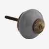 Grey and Brass Porcelain Door Knob