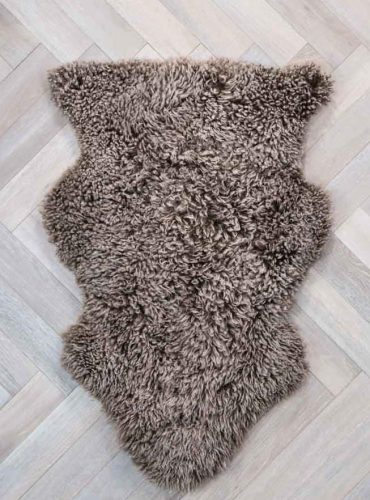 Curly Sheepskin Rug Dark Beige