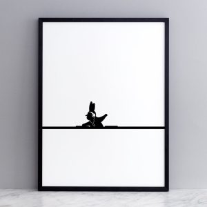 DJ Rabbit Print with Frame