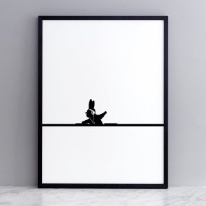 DJ Rabbit Print with Frame
