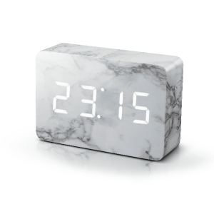 Brick Marble Click Clock White LED