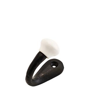 Black Iron Single Hook With White Knob