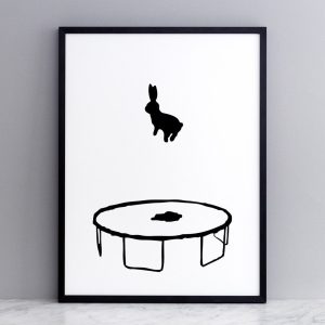 Bouncing Rabbit Print with Frame