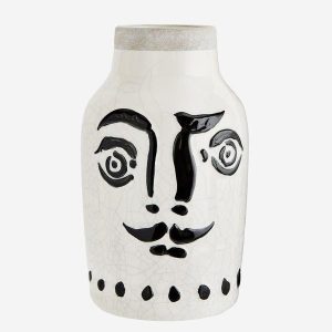 Ceramic Vase with Painted Face Large