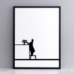 Cake Loving Rabbit Print with Frame