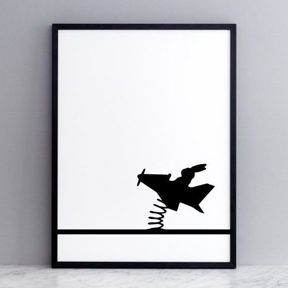 Flying Rabbit Print with Frame