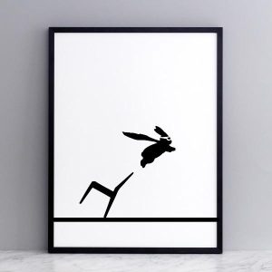 Superhero Rabbit Print with Frame