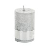 PTMD Metallic Shades Pillar Candle (6x4cm) X Small Silver