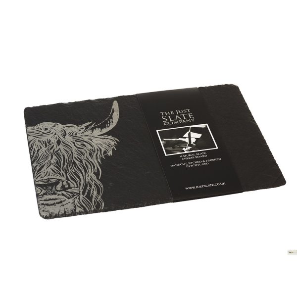 Highland Cow Engraved Cheese Slate Board