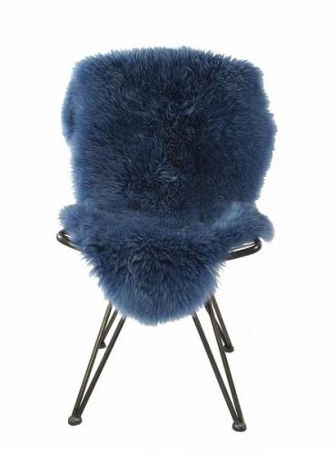 Silky Sheepskin Rug Mid Blue