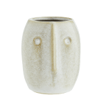 Cheeky Flower Pot with Face Imprint Off White