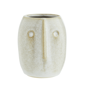 Cheeky Flower Pot with Face Imprint Off White