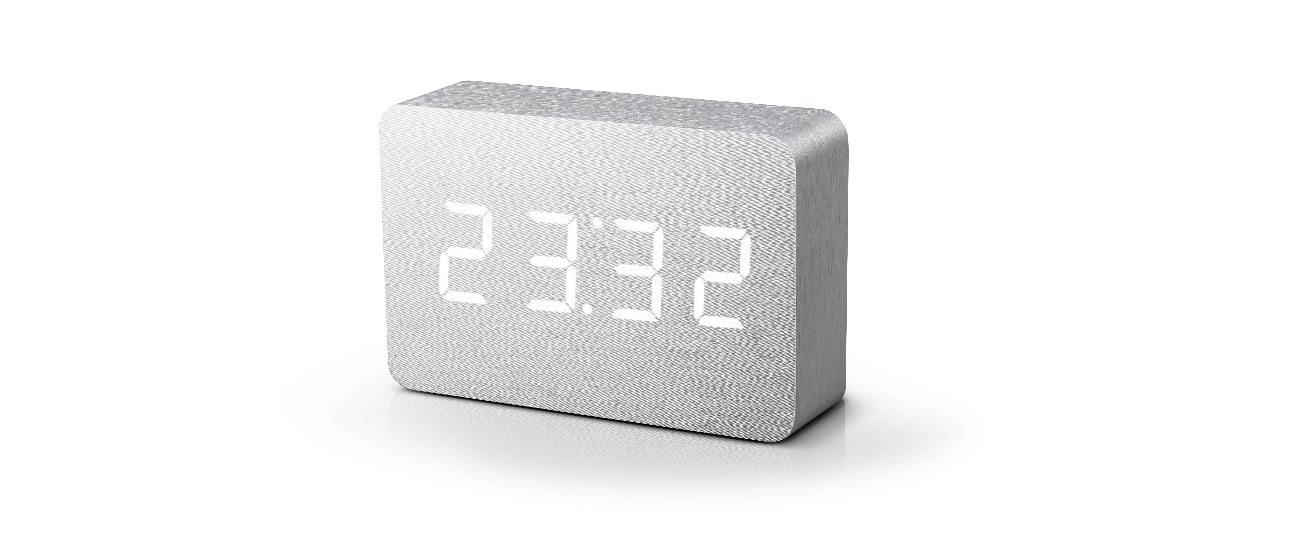 Brick Aluminium Click Clock with White LED