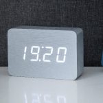 Brick Aluminium Click Clock White LED
