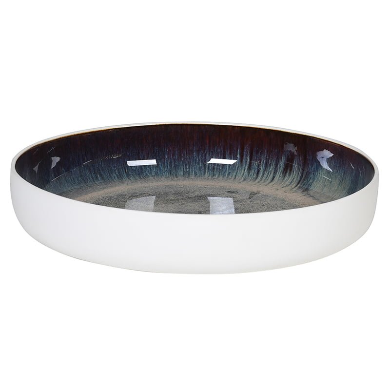 White Shallow Serving Bowl Collective Home Store