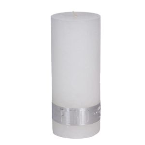 Rustic Hot White Pillar Candle 12x5cm