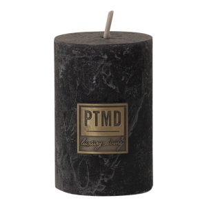 Rustic Charcoal Black Pillar Candle 6x4cm