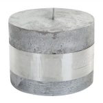 Metallic Silver Block Candle 10x10cm