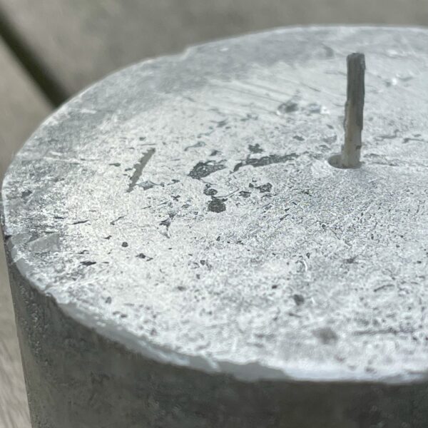 Metallic Silver Pillar Candle 18x7cm