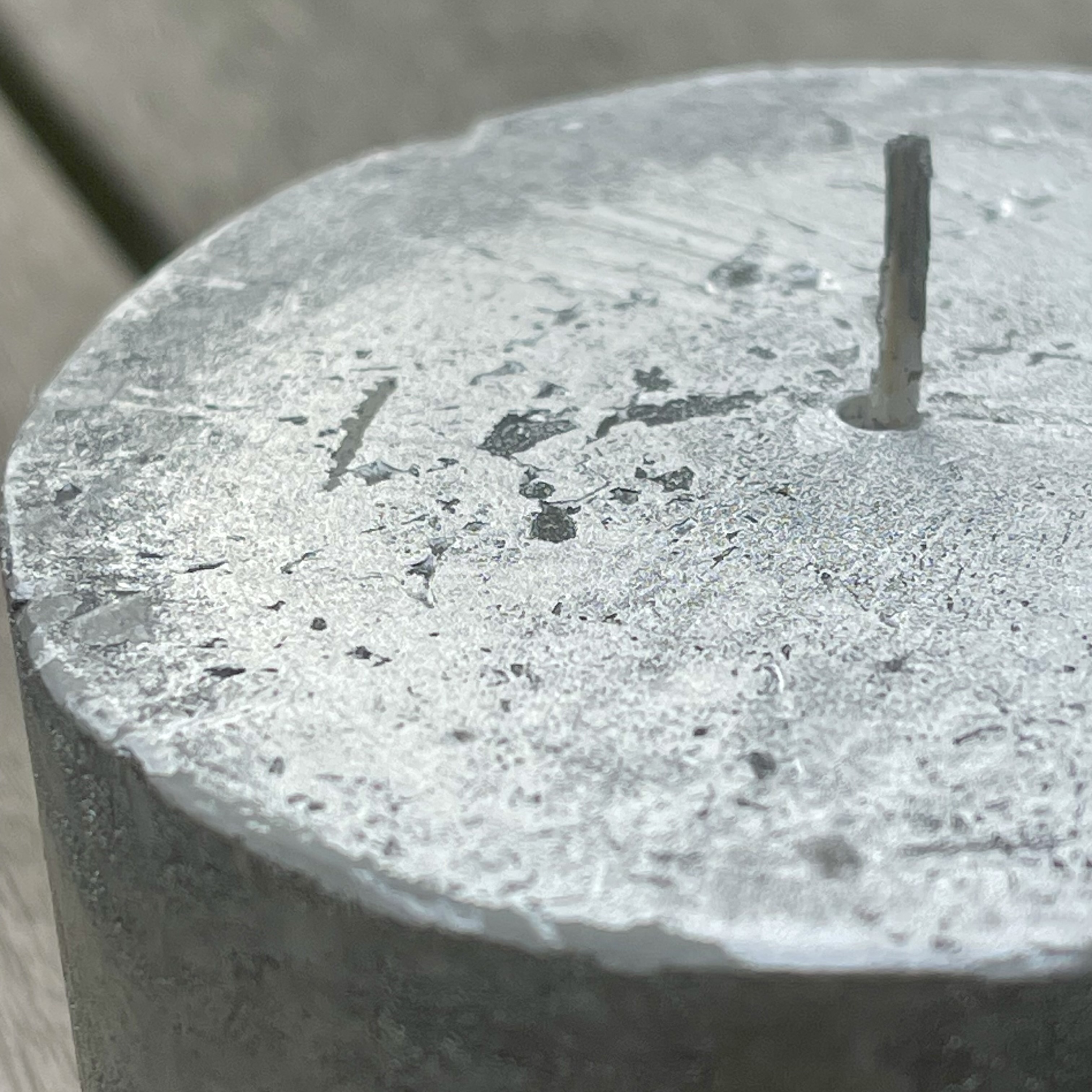 Metallic Silver Pillar Candle 8x5cm