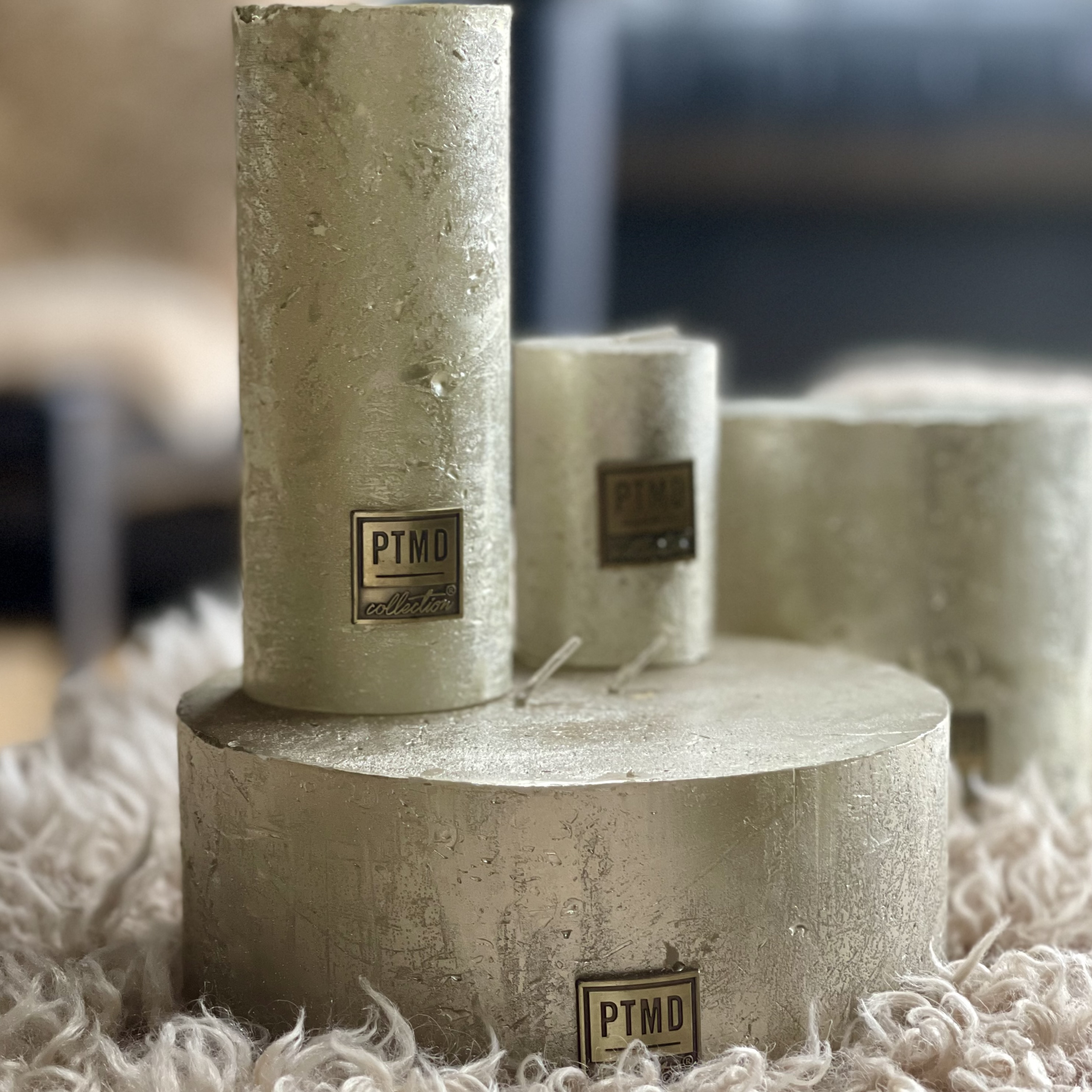 Metallic Gold Block Candles