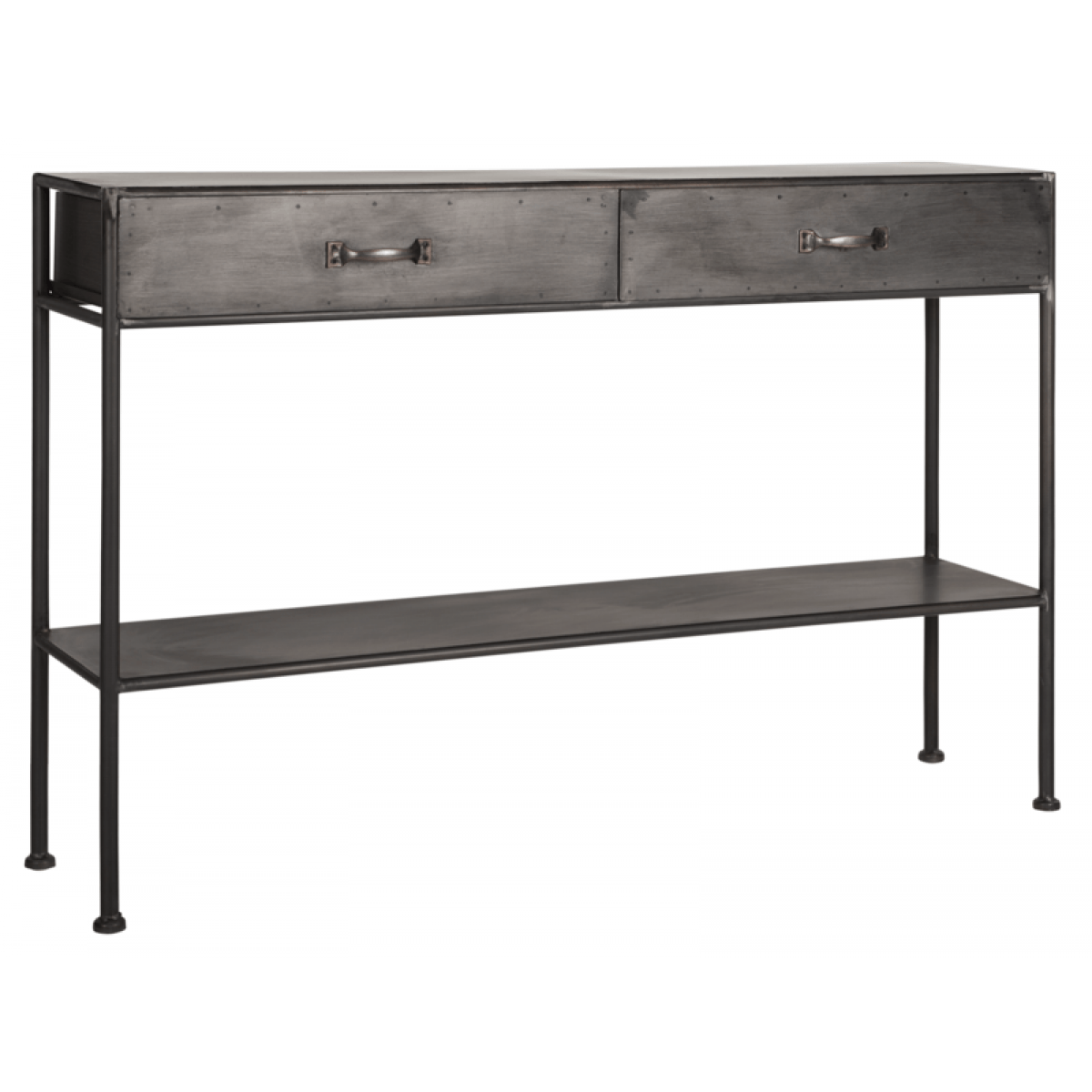 Black Metal Open Side Table & 2 Drawer Combo Collective