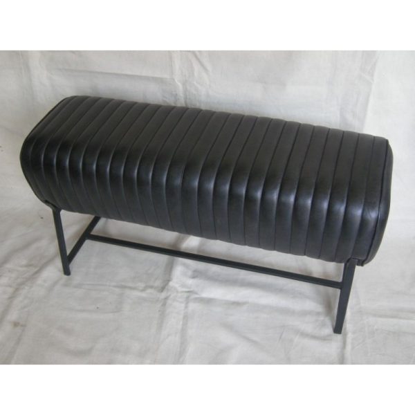 Black Padded Leather Pommel Bench