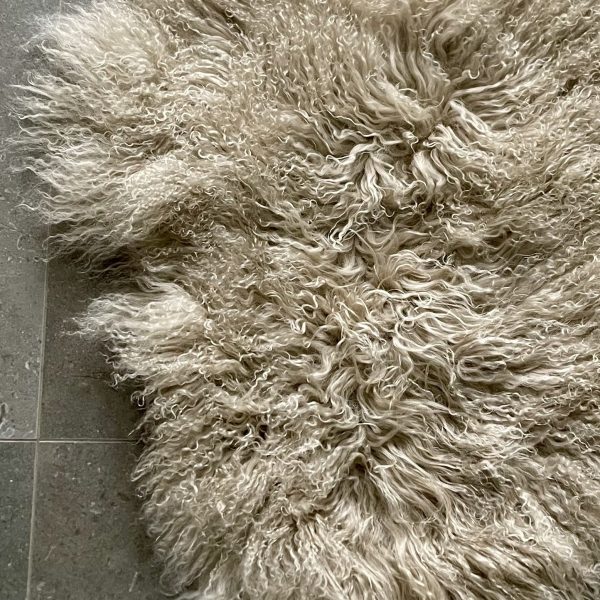 Curly Tibetan Sheepskin Rug Birch