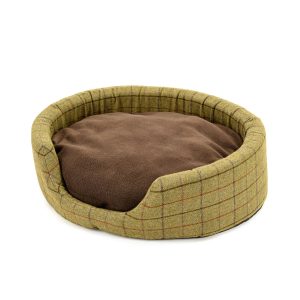 Green Tweed Dog Bed