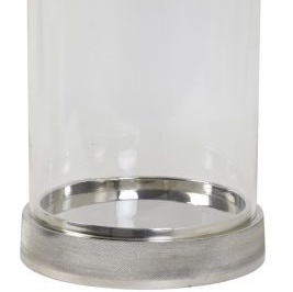 Large Glass & Nickel Candle Holder