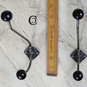 Large Double Hook with Black knobs