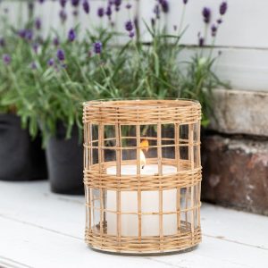 Tealight Votive Glass and Bamboo
