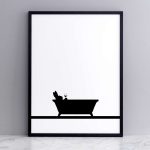 Bathtime Rabbit Print with Frame