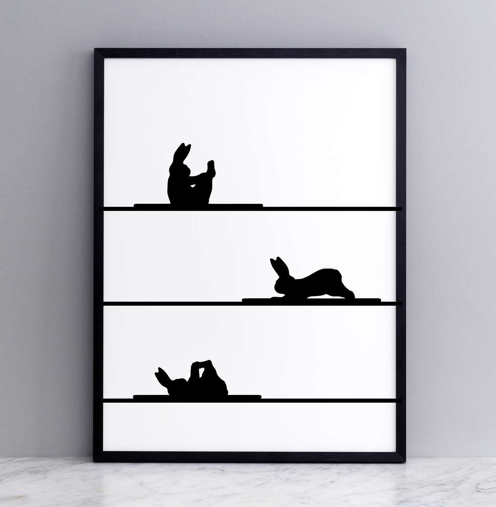 Framed Pilates Rabbit Print