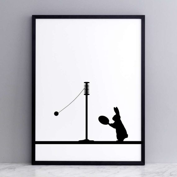 Swing Ball Rabbit Print with Frame
