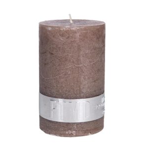 Rustic Ambient Brown Pillar Candle 8x5cm