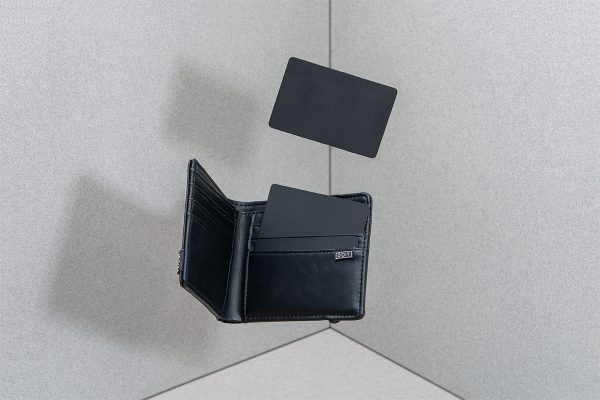 Honom Black Faux Leather Wallet