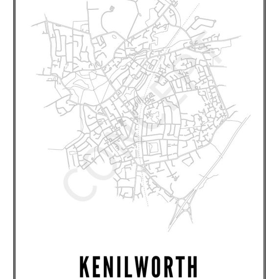 Framed Kenilworth Town Print with Frame 50x70cm