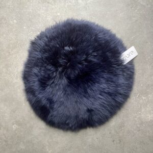 Silky Sheepskin Dark Navy Round Seat Pad 37cm