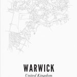 Framed Warwick Town Print with Frame 50x70cm