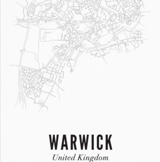 Framed Warwick Town Print with Frame 50x70cm