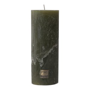 Rustic Olive Green Pillar Candle 18x7cm
