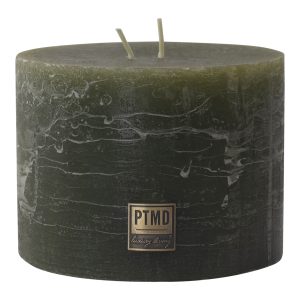 Rustic Olive Green Block Candle 9x12cm