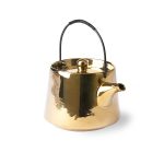 HKliving Bold & Basic Ceramic Gold Tea Pot