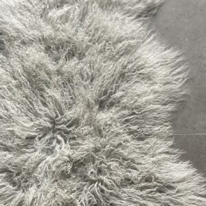 Curly Tibetan Sheepskin Rug Silver