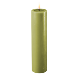 Battery Operated LED Candle 7.5x20cm Olive