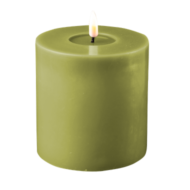 Olive 10x10cm Battery Operated LED Candle